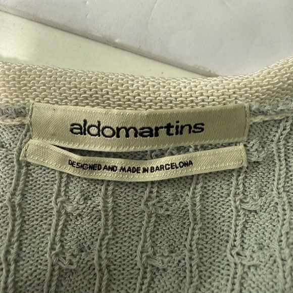 Aldo Martins Textured Knit Top in Soft Gray and Cream Size 6 - Picture 2 of 10